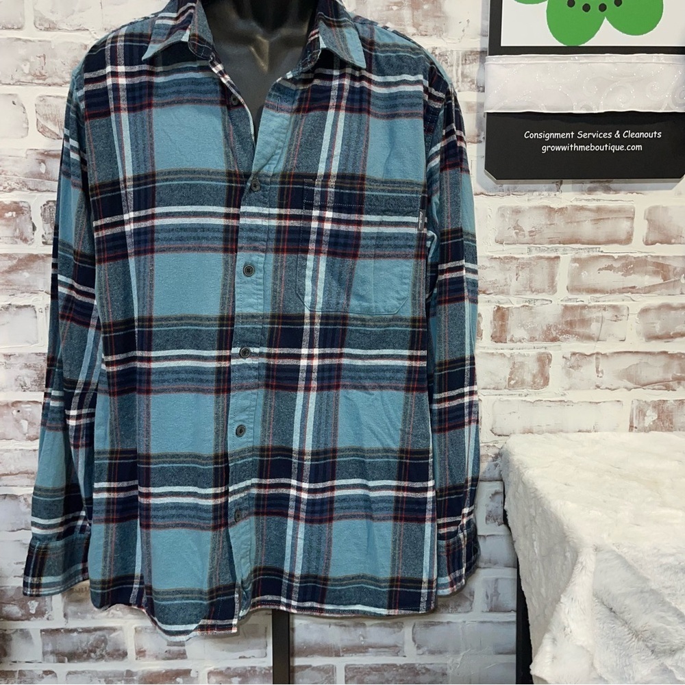 Eddie Bauer blue  Plaid Men's Shirt XXL